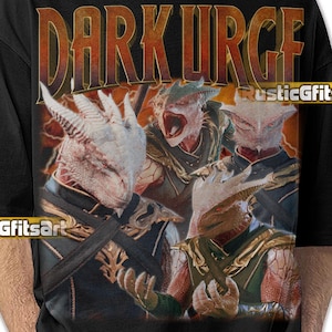 DARK URGE BG3 Shirt, Dark Urge Custom T-Shirt, Baldur&#39;s Gate 3 Vintage Retro Tribute Merch, The Dark Urge Homage Shirt, BG3 Bootleg Fan Gift