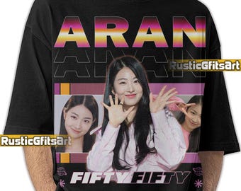 ARAN FIFTY FIFTY Shirt, Fifty Fifty Custom T-Shirt, Fifty Fifty K-Pop Vintage Retro Fans Merch, Aran Fifty Fifty Concert Bootleg 90s Rap Tee