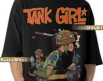 TANK GIRL SHIRT, T-shirt personnalisé Tank Girl, Lori Petty vintage Retro Fans Merch, Jet Girl Tribute des années 80 Rap Tees, Funny Tank Girl hommage