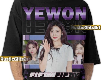 YEWON FIFTY FIFTY Shirt, Fifty Fifty Custom T-Shirt, Fifty Fifty K-Pop Vintage Retro Fan Merch, Fifty Fifty Girlband Concert Bootleg Rap Tee