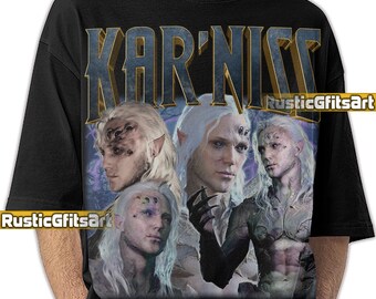 KAR'NISS BALDUR'S Gate Shirt, Funny BG3 Homage Tee Fan Gift, Baldur's Gate 3 Vintage Tribute Merch, Kar'niss Custom Bootleg Retro T-Shirt