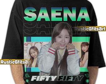 SAENA FIFTY FIFTY Shirt, Fifty Fifty Custom T-Shirt, Fifty Fifty K-Pop Vintage Retro Fans Merch, Saena Fifty Fifty Concert Bootleg Rap Tees