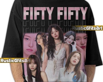 FIFTY FIFTY KPOP Shirt, Fifty Fifty Custom T-Shirt, Fifty Fifty K-Pop Vintage Retro Funny Fan Merch, Fifty Fifty Concert Bootleg 90s Rap Tee