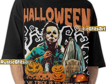 MICHAEL MYERS HALLOWEEN-tröja, Michael Myers vintage hyllningsmerchandise, Michael Myers Halloween-slut anpassad t-shirt, Michael Myers t-shirt fans present