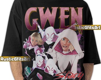 GWEN STACY SPIDERWOMAN Shirt, Gwen Stacy Custom T-Shirt, Spider-Woman Vintage Merch, Peter Parker Spiderman Bootleg Tees