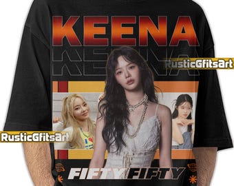 KEENA FIFTY FIFTY Shirt, Fifty Fifty Custom T-Shirt, Fifty Fifty K-Pop Vintage Retro Fan Merch, Fifty Fifty Girlband Concert Bootleg Rap Tee