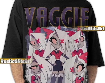 VAGGIE HAZBIN HOTEL Shirt, Vaggie Babe Toots Custom T-Shirt, Journey To The Light Fanon Vintage Merch, Vagetha Bootleg Rap Tees