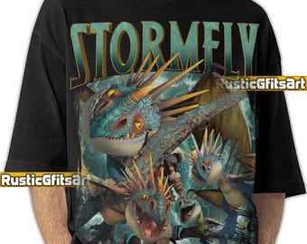 STORMFLY HTTYD SHIRT, Stormfly Custom T-Shirt, Drachenzähmen Vintage Merch, lustiges Girly Little Dragon Rap Tees Fans Geschenk