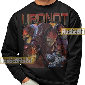 Mass Effect. Krogan mercenary in golden armour. - AI Generated Artwork