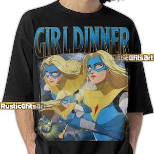 BLONDE BLAZER GIRL Dinner Shirt, Blonde Blazer Custom T-Shirt, Mandy Dispatch Vintage Bootleg Tees, Radiant Luminary Fans Gift