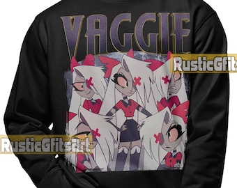 Sudadera VAGGIE HAZBIN HOTEL, suéter personalizado Vaggie Babe Toots, merchandising vintage de Journey To The Light, camisetas pirata de rap de Vagetha