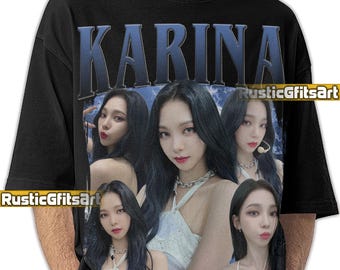 CAMISETA KARINA AESPA, camiseta de concierto de Karina Aespa, merchandising retro de la gira bootleg de Yu Jimin, camiseta de rap tributo a My K-Pop Girlband de Aespa, regalo para fans