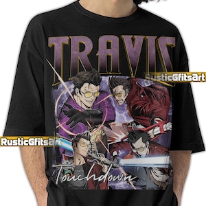 TRAVIS NO MORE Heroes Shirt, Travis Touchdown Custom T-Shirt, Travis Touchdown Vintage Bootleg Tees, Travis NMh Last Hero Around Fangeschenk