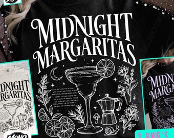 Midnight Margaritas Design Png, Margarita Halloween Shirt Design, T-Shirt Graphic Designs,Sublimation Png, Digital Download, Spooky season
