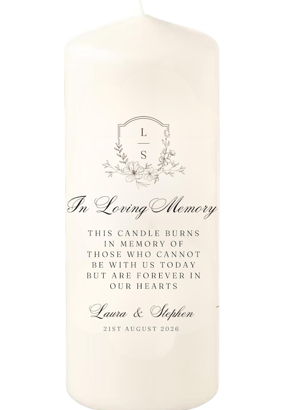 Wedding Remembrance/ Memorial Candles MADE IN TIPPERARY