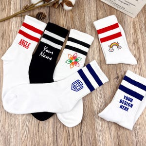 Personalized Socks With Logo,team socks,Bridesmaid Socks, Personalized Name / Date Socks, Sleepover Party Gifts, Customized Unisex Socks.