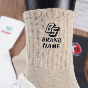 Personalized Embroidery Crew Socks, Custom Text Logo Socks, Unisex Cotton Socks, Party Socks, Creative Gift Idea, Wedding Socks Gift for Him