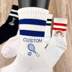 Custom Socks with your design or logo,Personalized embroidered Socks ,Socks with your name Initials Socks, Couple Socks.a gift for a friend.