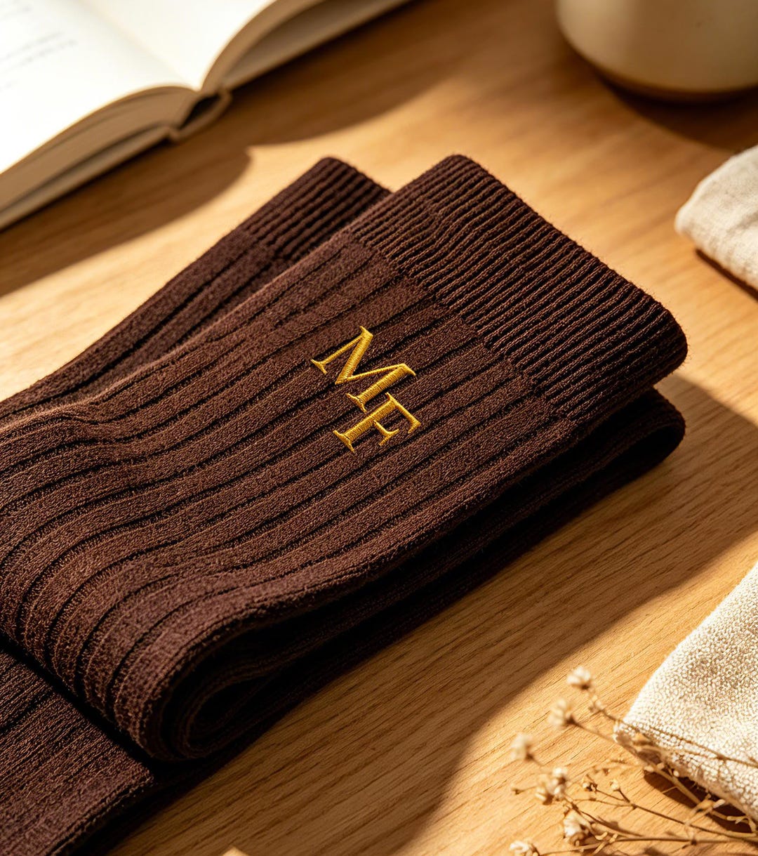 Custom Embroidery Monogrammed Socks,Premium Cotton Mens Socks,Personalized Groomsmen Socks