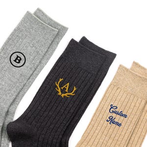 Custom Embroidered Mens Socks,Personalized Wedding Party Socks,Embroidered Men's Dress Socks,Monogrammed Personalized Socks for Men