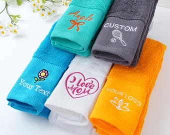 Toalla personalizada, toalla bordada personalizada, toalla de gimnasio, con su texto, nombre, toallas deportivas, toalla de béisbol, toalla de algodón personalizada.