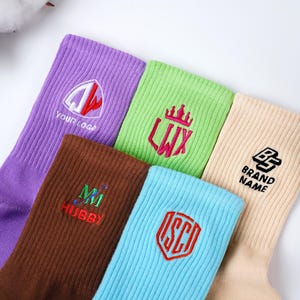 Personalized Embroidered Socks,Custom Text Logo socks,Personalized Name / Date Socks,athletic  socks,Team socks,personalized birthday gift.