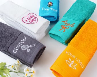 Toalla personalizada, toalla bordada personalizada, con su texto, toallas deportivas con logotipo, toalla de béisbol, toalla de gimnasio, toalla de algodón personalizada.