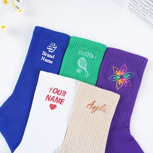 Custom Embroidered Socks,Design Your Own Socks,sports socks, Personalized Socks With Logo,Wedding Socks,Unisex Cotton Socks