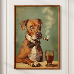 Funny dog poster, dog wall art, vintage poster, dog lover gift, vintage wall art,bathroom wall art funny dog print, wall decor, funny animal