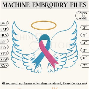 Angel Wings Embroidery Designs, Machine Embroidery Design, Instant download embroidery file, 6 sizes