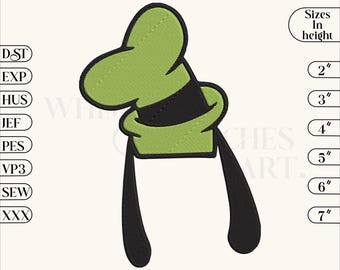 Goofy Head Sketch Digital Embroidery Machine Design ,6 sizes Instant download