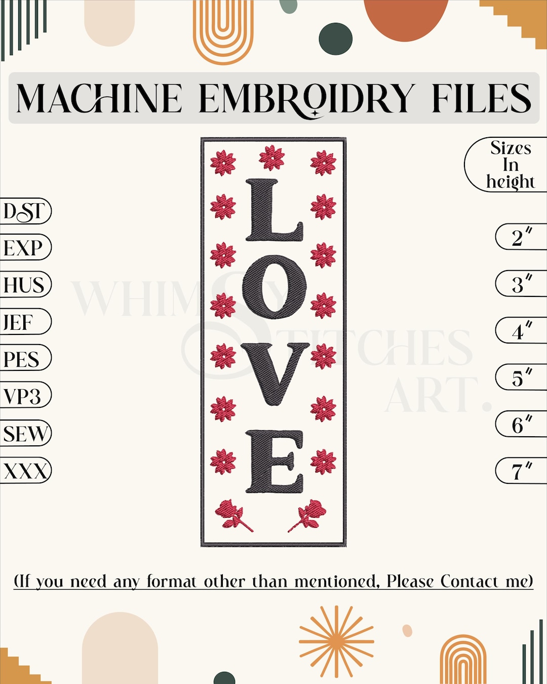 Love Sign Embroidery Design, Instant Download, 6 Sizes - Etsy