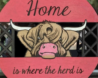 Highland Cow Door Hanger Digital File SVG EPS PNG