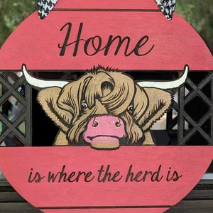 Highland Cow Door Hanger Digital File SVG EPS PNG