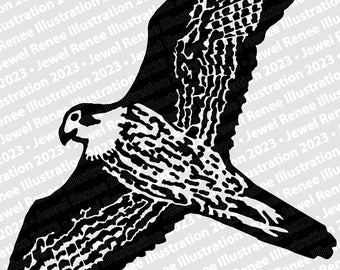 Peregrine Falcon SVG EPS PNG Instant Download