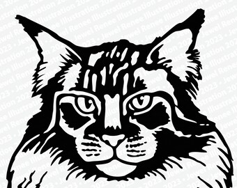 Maine Coon Cat SVG EPS PNG Instant Download