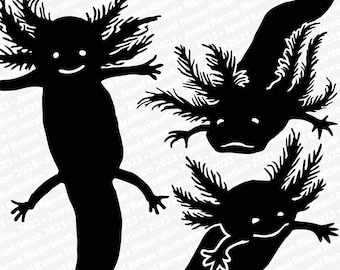 SVG Bundle - Axolotls - EPS PNG Instant Download