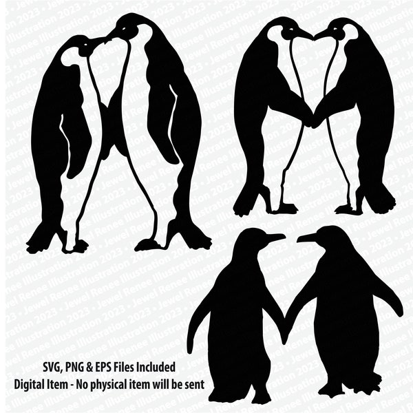 Penguin Couples SVG Bundle - EPS PNG Instant Download for Cricut or Lazer Cut
