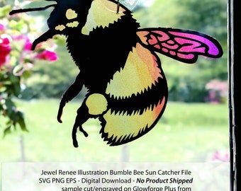 Sun Catcher Cut Designs: Bumble Bee Ornament SVG EPS PNG Cutting File Download