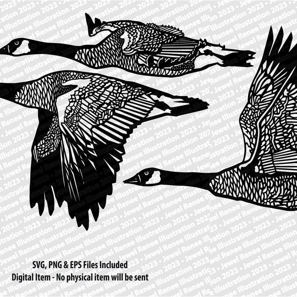 Canadian Geese SVG Bundle - EPS PNG Instant Download for Cricut or Lazer Cut/Engrave