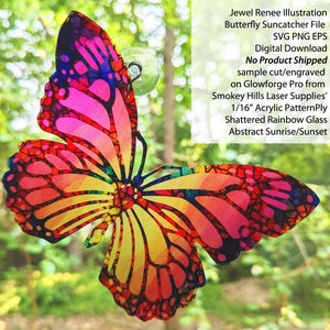 Sun Catcher Cut Designs: Butterfly Ornament SVG EPS PNG Cutting File Download image 1