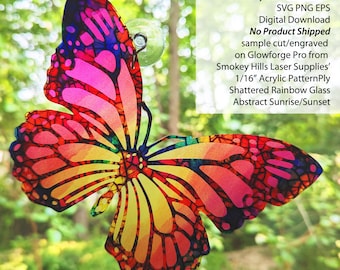 Diseños de corte Sun Catcher: Adorno de mariposa SVG EPS PNG Descarga de archivos de corte