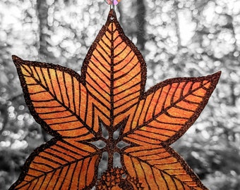 Sun Catcher Cut Designs: Ohio Buckeye Leaf Ornament - SVG EPS PNG Cutting File Download
