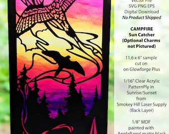 Sun Catcher Cut Designs: Campfire - SVG EPS PNG Cutting File Download