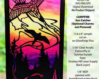 Sun Catcher Cut Designs: Campfire - SVG EPS PNG Cutting File Download