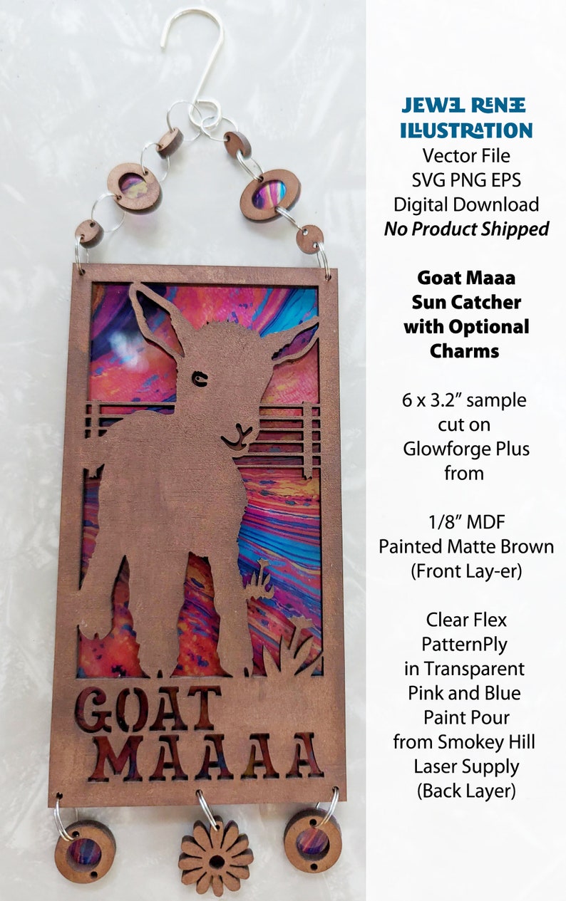 Sun Catcher Cut Designs: Goat Mom SVG EPS PNG Cutting File Download image 2