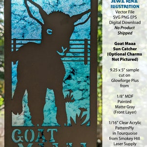 Sun Catcher Cut Designs: Goat Mom SVG EPS PNG Cutting File Download image 3