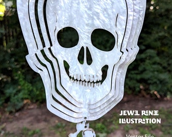 Wind Spinner Design File: Skulls and Bones Spinner Lazer Cut File - SVG EPS PNG