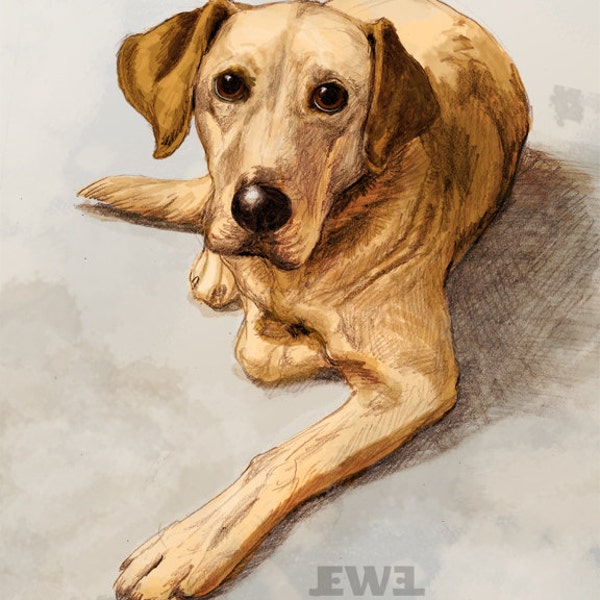 Amelia- Custom Dog Portrait - RESERVED for Jen