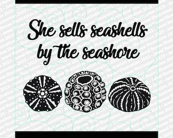 She Sells Seashells SVG EPS PNG Instant Download